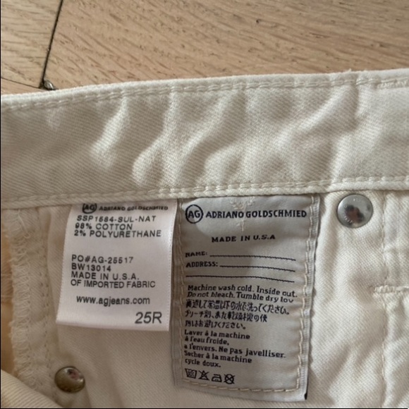 Alexa Chung for AG Adriano Goldschmied Size 25 Ecru Midrise Straight Leg Jeans - Picture 3 of 4